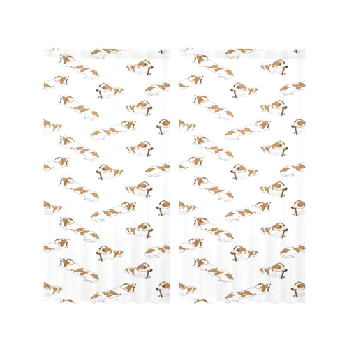Jack Russel Pattern Print Design 04 Gauze Curtain