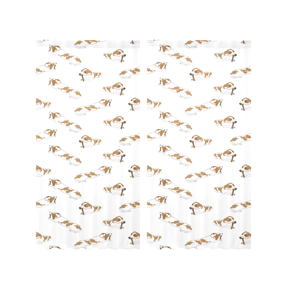 Jack Russel Pattern Print Design 04 Gauze Curtain