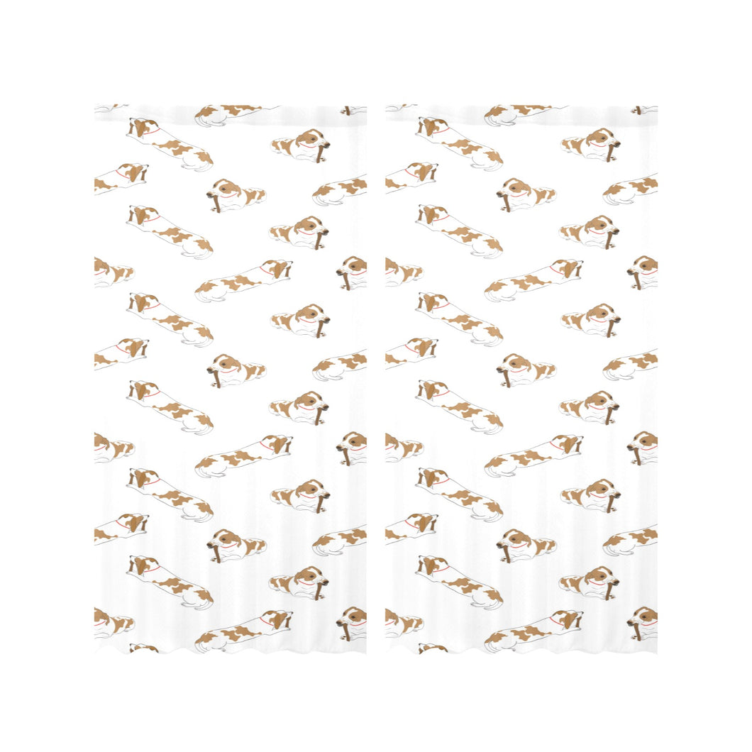 Jack Russel Pattern Print Design 04 Gauze Curtain