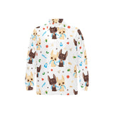 Cute Chihuahua dog pattern Men's Long Sleeve Polo Shirt