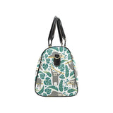 Cute sloths tropical palm leaves white background Travel Bag
