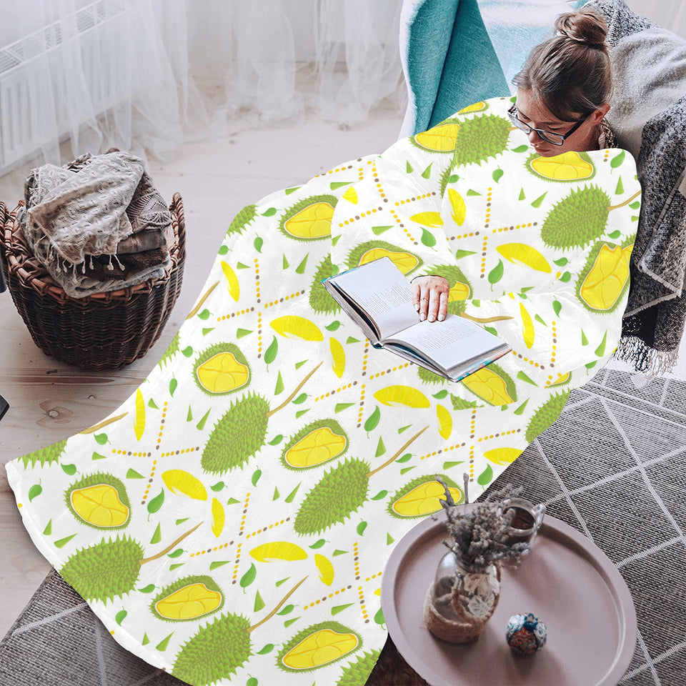 Durian pattern background Blanket Robe with Sleeves