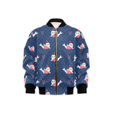 Cute sea lion seal christmas hat candy cane heart Kids' Boys' Girls' Bomber Jacket