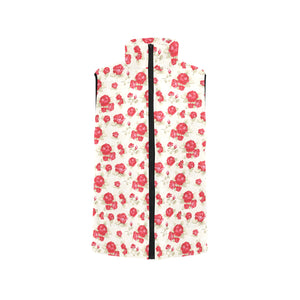 Rose Pattern Print Design 01 Men's Padded Vest