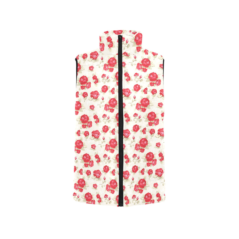Rose Pattern Print Design 01 Men's Padded Vest