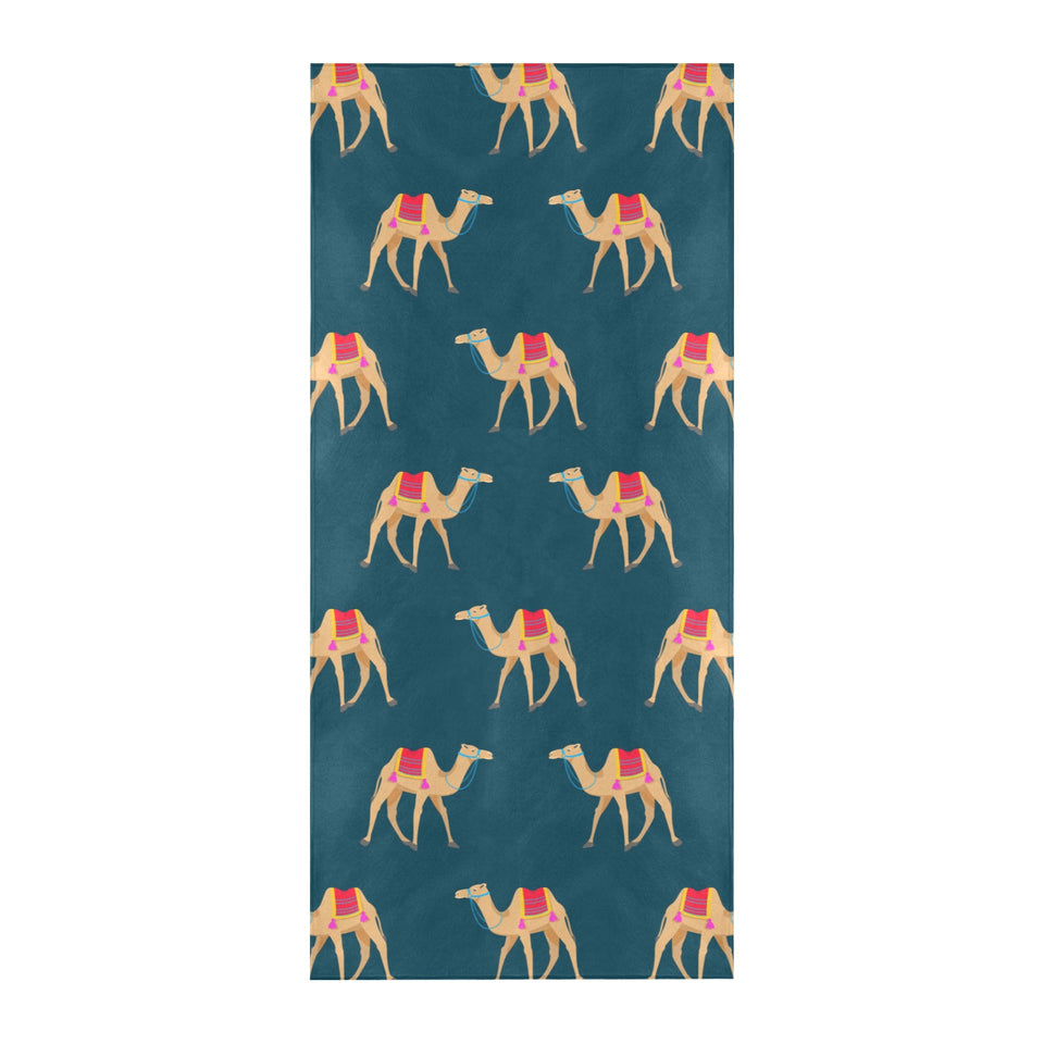 Camel pattern blue blackground Beach Towel