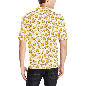 Fried Eggs Pattern Print Design 02 Men's All Over Print Polo Shirt