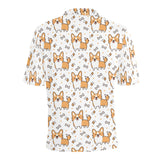 Cute corgi heart star bone pattern Men's All Over Print Polo Shirt