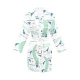 Crocodile diver pattern Women's Long Sleeve Belted Night Robe