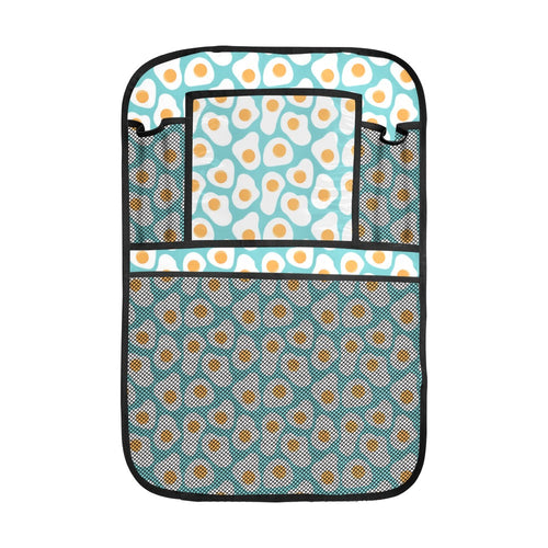 Fried Eggs Pattern Print Design 04 Car Seat Back Organizer