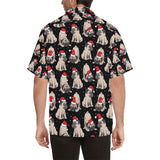 Christmas Pugs Santa_s red cap pattern Men's All Over Print Hawaiian Shirt