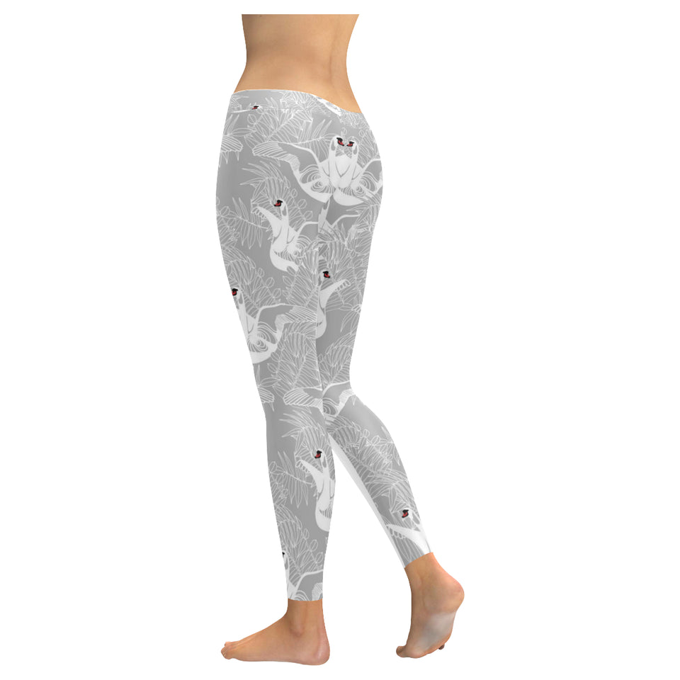 white swan gray background Women's Legging Fulfilled In US