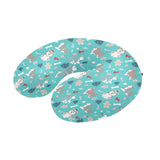 Christmas cute siberian husky puppie pattern U-Shaped Travel Neck Pillow