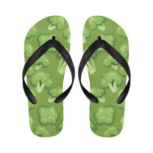 Broccoli pattern green background Unisex Flip Flops