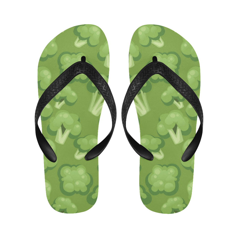 Broccoli pattern green background Unisex Flip Flops