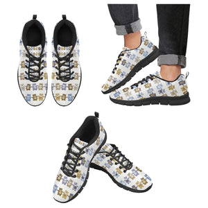 Teddy Bear Pattern Print Design 02 Men's Breathable Sneakers ( Model 055)