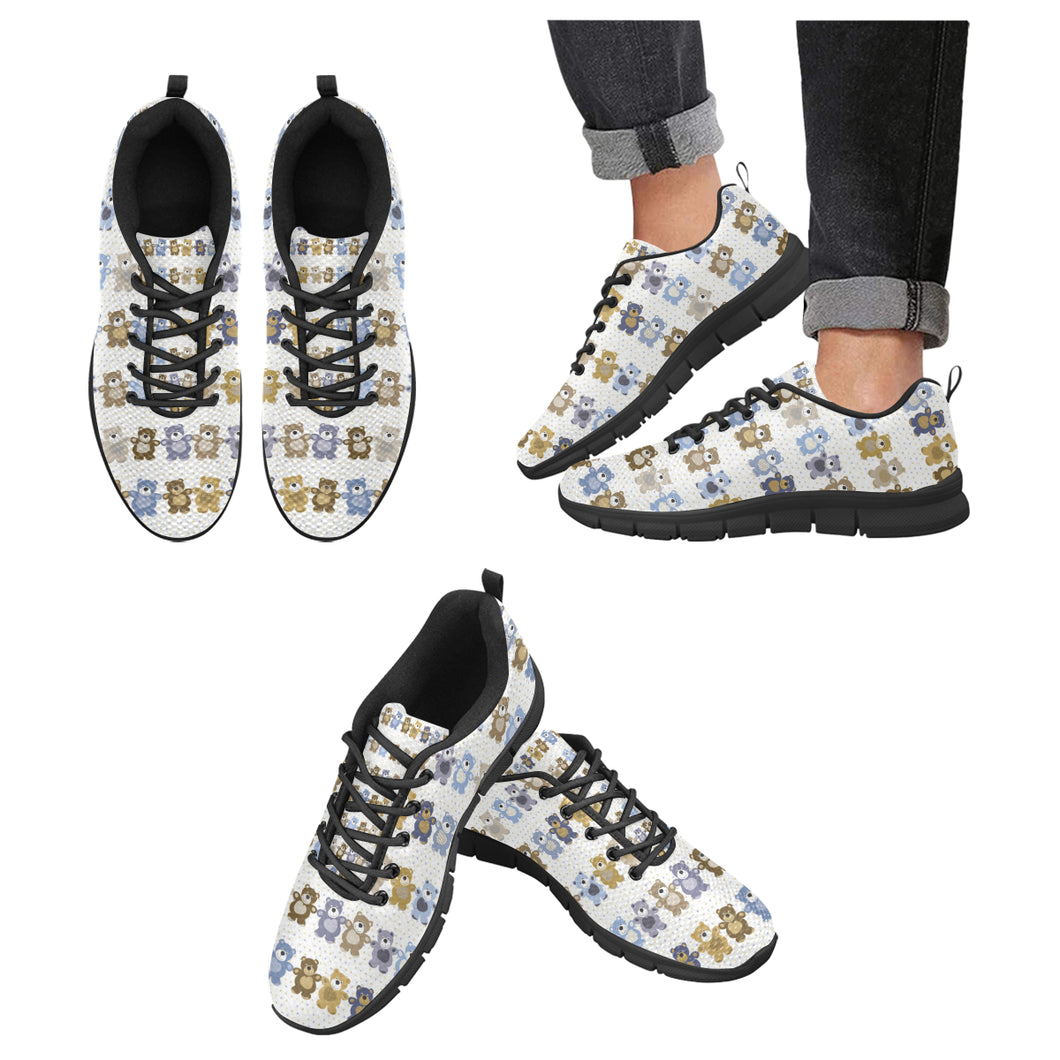 Teddy Bear Pattern Print Design 02 Men's Breathable Sneakers ( Model 055)