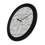 Siberian Husky design pattern Elegant Black Wall Clock
