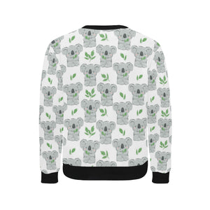 Hand drawn Koala leaves pattern Men's Crew Neck Sweatshirt
