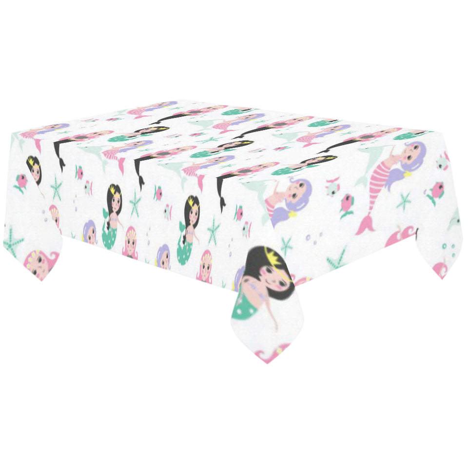 cute mermaid dolphin fish starfish pattern Tablecloth