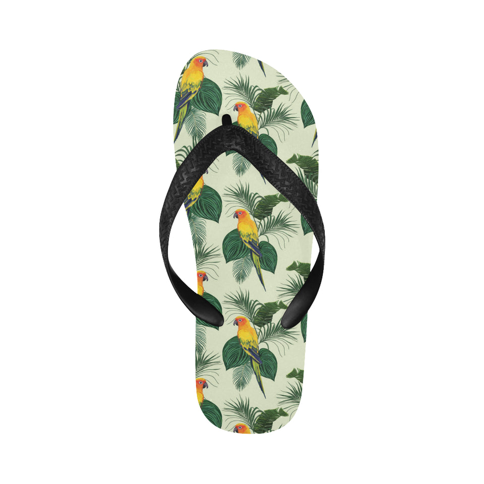 Beautiful parrot palm leaves pattern Unisex Flip Flops