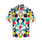 watercolor bowling ball pins Men's All Over Print Hawaiian Shirt
