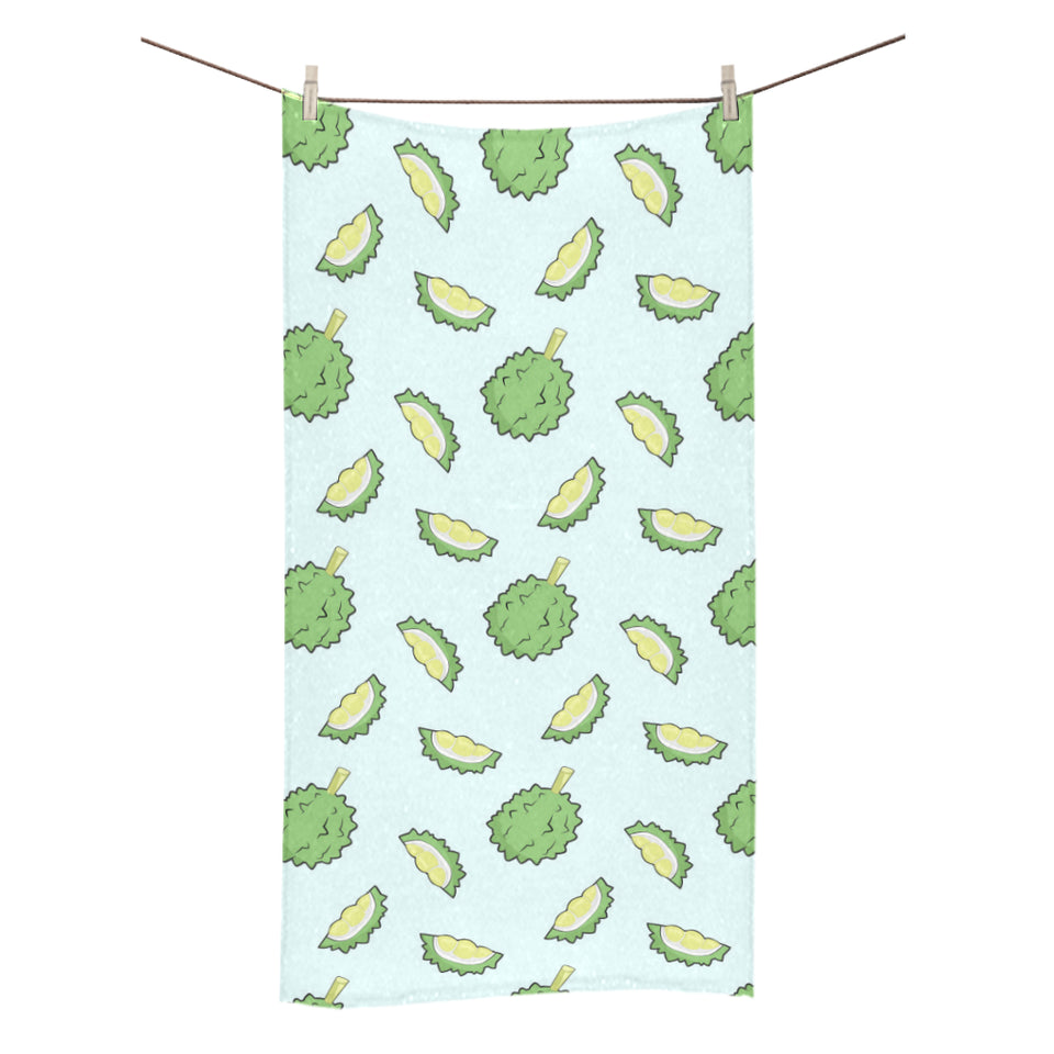 Durian pattern blue background Bath Towel