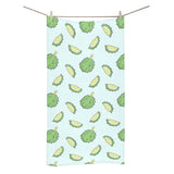 Durian pattern blue background Bath Towel
