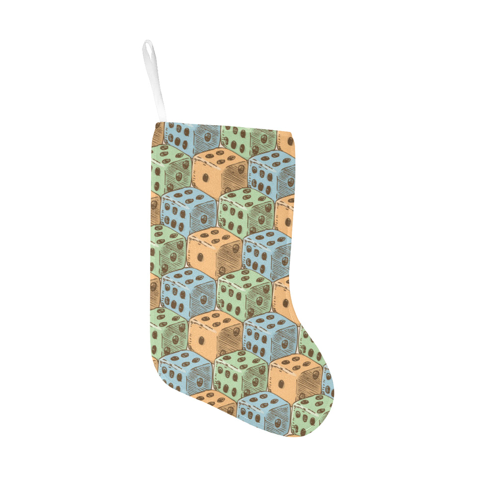 Dice Pattern Print Design 05 Christmas Stocking