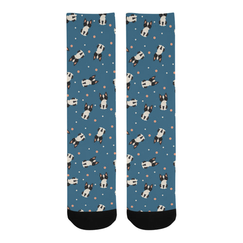 Cute boston terrier dog spattern Crew Socks