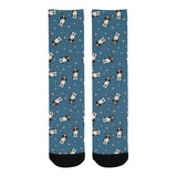 Cute boston terrier dog spattern Crew Socks