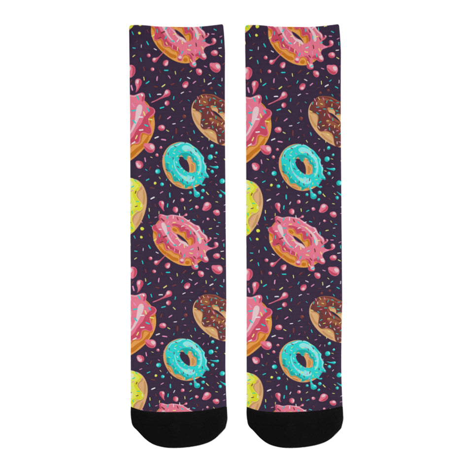 Colorful donut glaze pattern Crew Socks