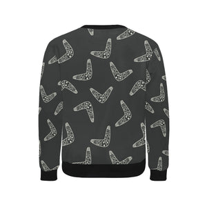 Hand drawn boomerang Australian aboriginal ornamen Men's Crew Neck Sweatshirt