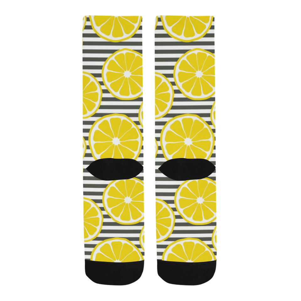 slice of lemon design pattern Crew Socks