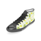 Durian pattern background Women's High Top Canvas Shoes Black