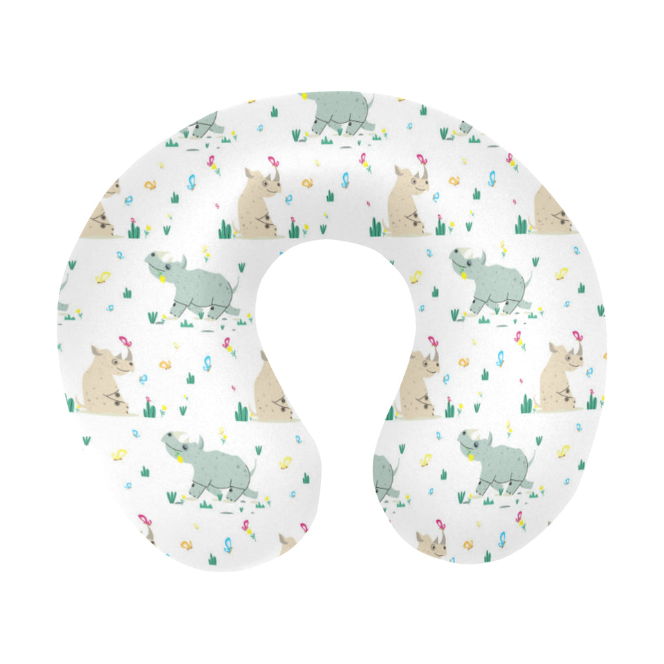 Cute Rhino pattern U-Shaped Travel Neck Pillow