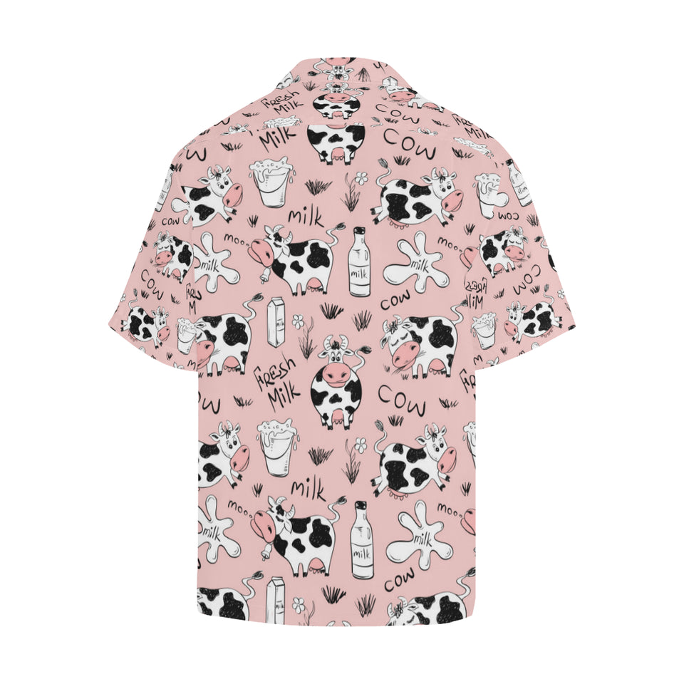 Cows milk product pink background Men's All Over Print Hawaiian Shirt