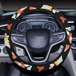Goldfish Pattern Print Design 03 Car Steering Wheel Cover