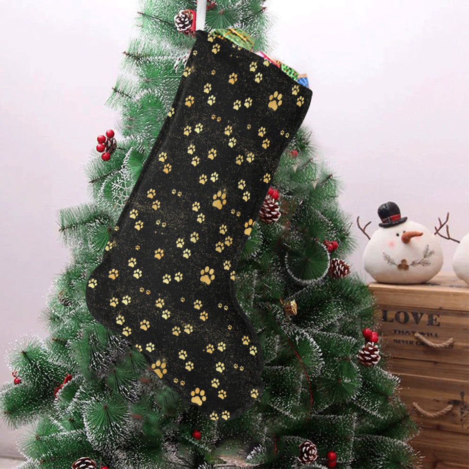 Dog Paws Pattern Print Design 05 Christmas Stocking