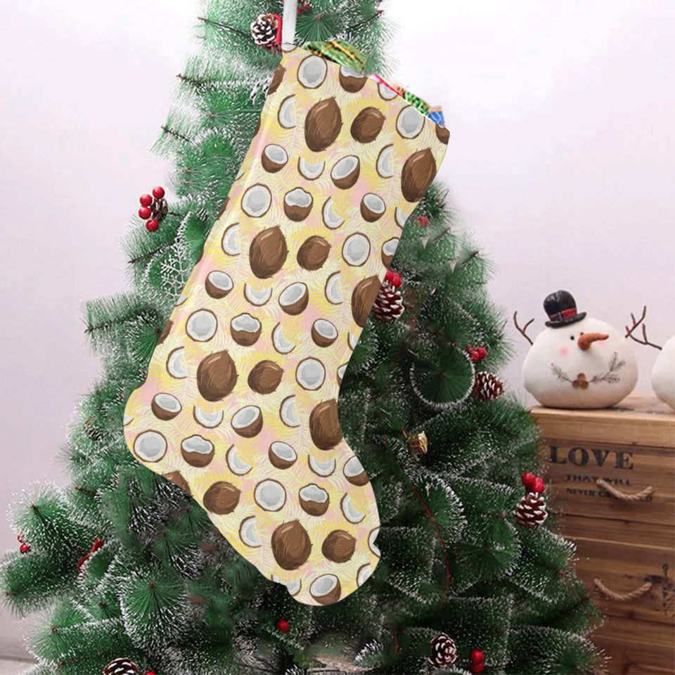 Coconut Pattern Print Design 05 Christmas Stocking