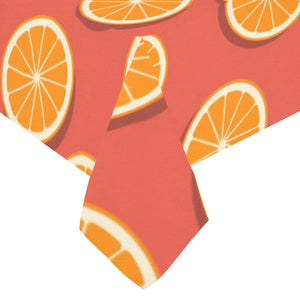 Oranges pattern red background Tablecloth