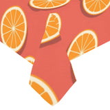 Oranges pattern red background Tablecloth