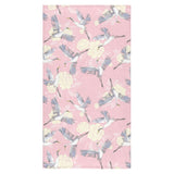 Japanese crane rose pattern Bath Towel