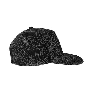 Spider web pattern Black background white cobweb All Over Print Snapback Cap