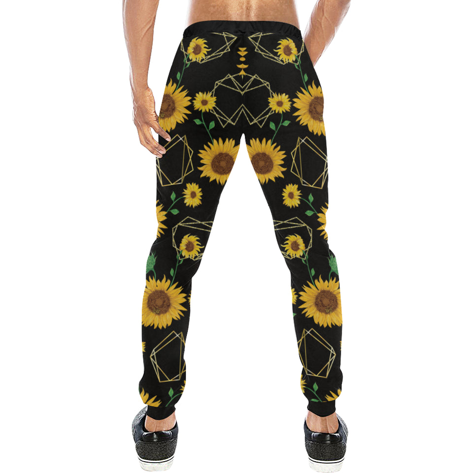 sunflower golden polygonal shapes Unisex Casual Sweatpants