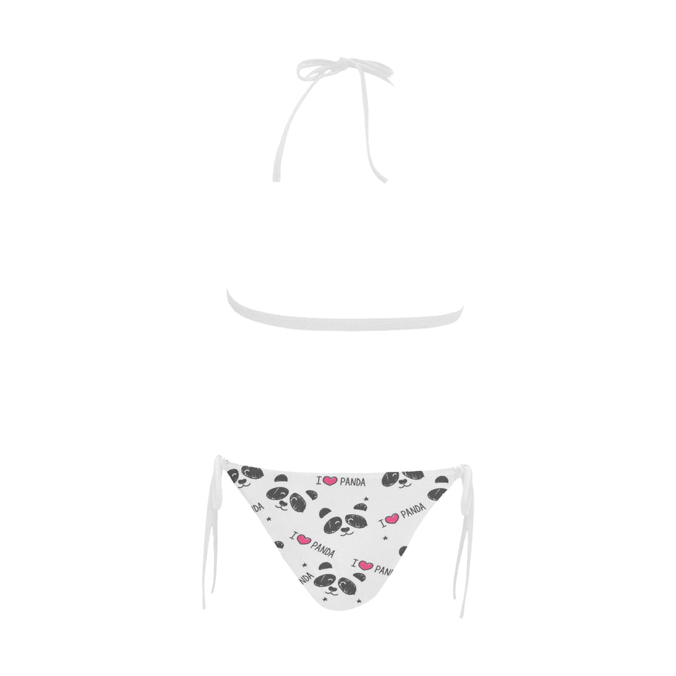 Hand Drawn faces of pandas pattern Sexy Bikinis Two-Piece Swimsuits