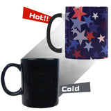 Red blue star pattern Morphing Mug Heat Changing Mug