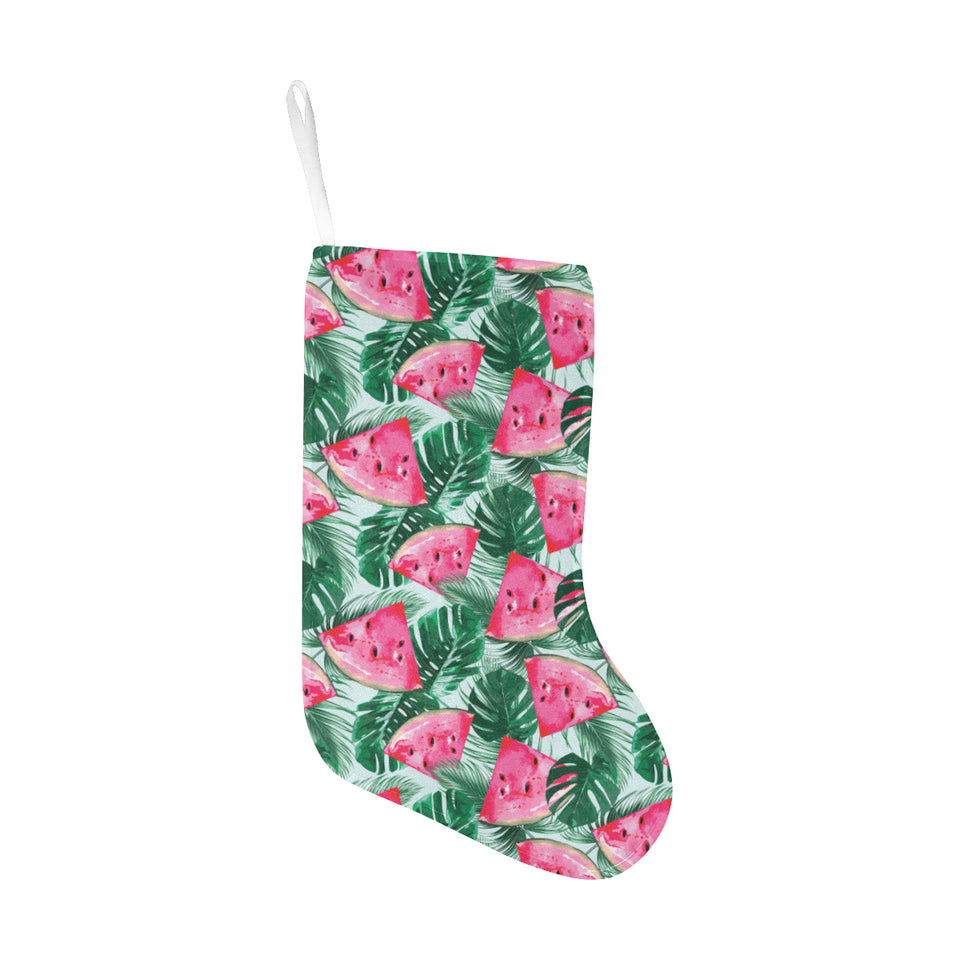 Watermelons tropical palm leaves pattern Christmas Stocking