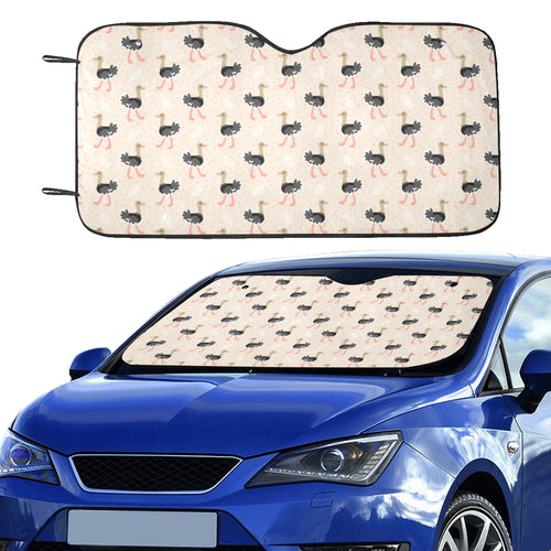 Ostrich Pattern Print Design 05 Car Sun Shade
