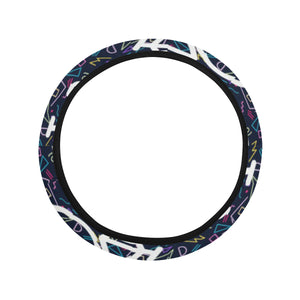 Bicycle Pattern Print Design 03 Car Steering Wheel Cover